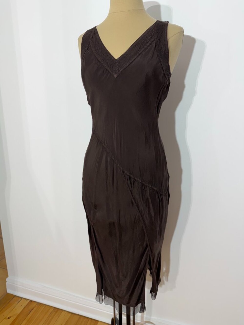 Diesel Y2K Chocolate Brown Sleeveless Midi Slip Dress